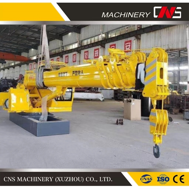 8 Ton Straight Arm Marine Crane on Ship Marine Deck Crane Telescopic Boom Hydraulic Ship Deck Crane for Sale