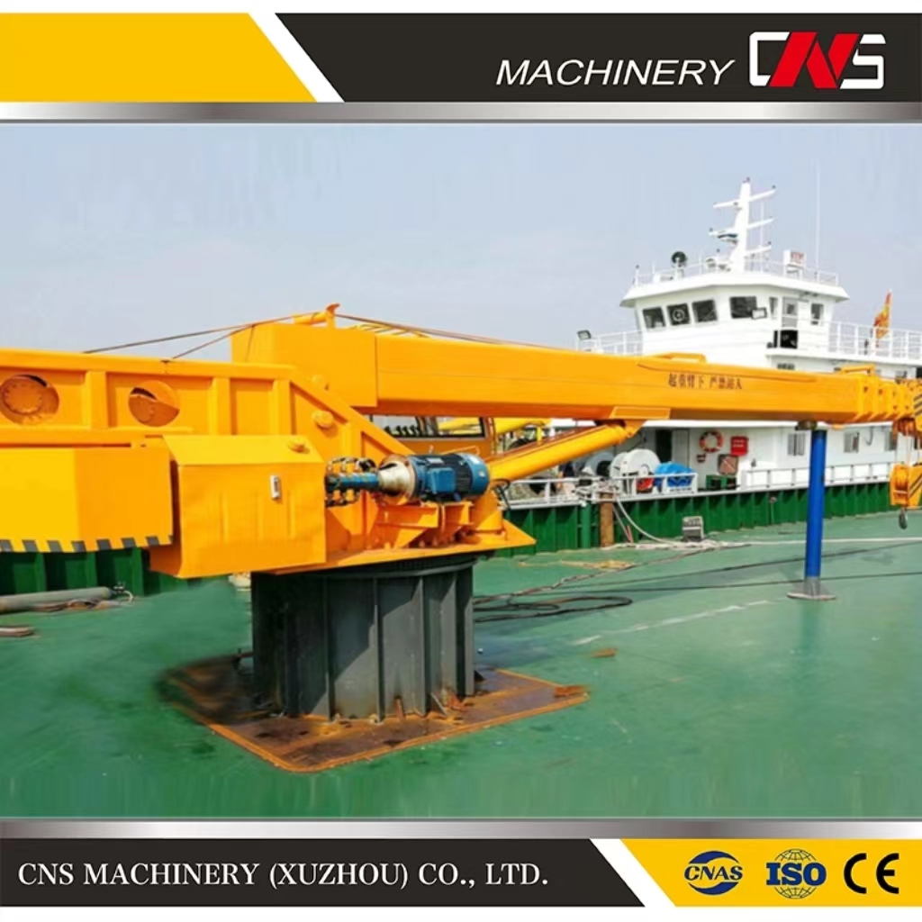 Fully Hydraulic Telescopic Boom Marine Crane Oil and Electric Dual Deck Crane 8 Ton Wharf and Port Marine Crane