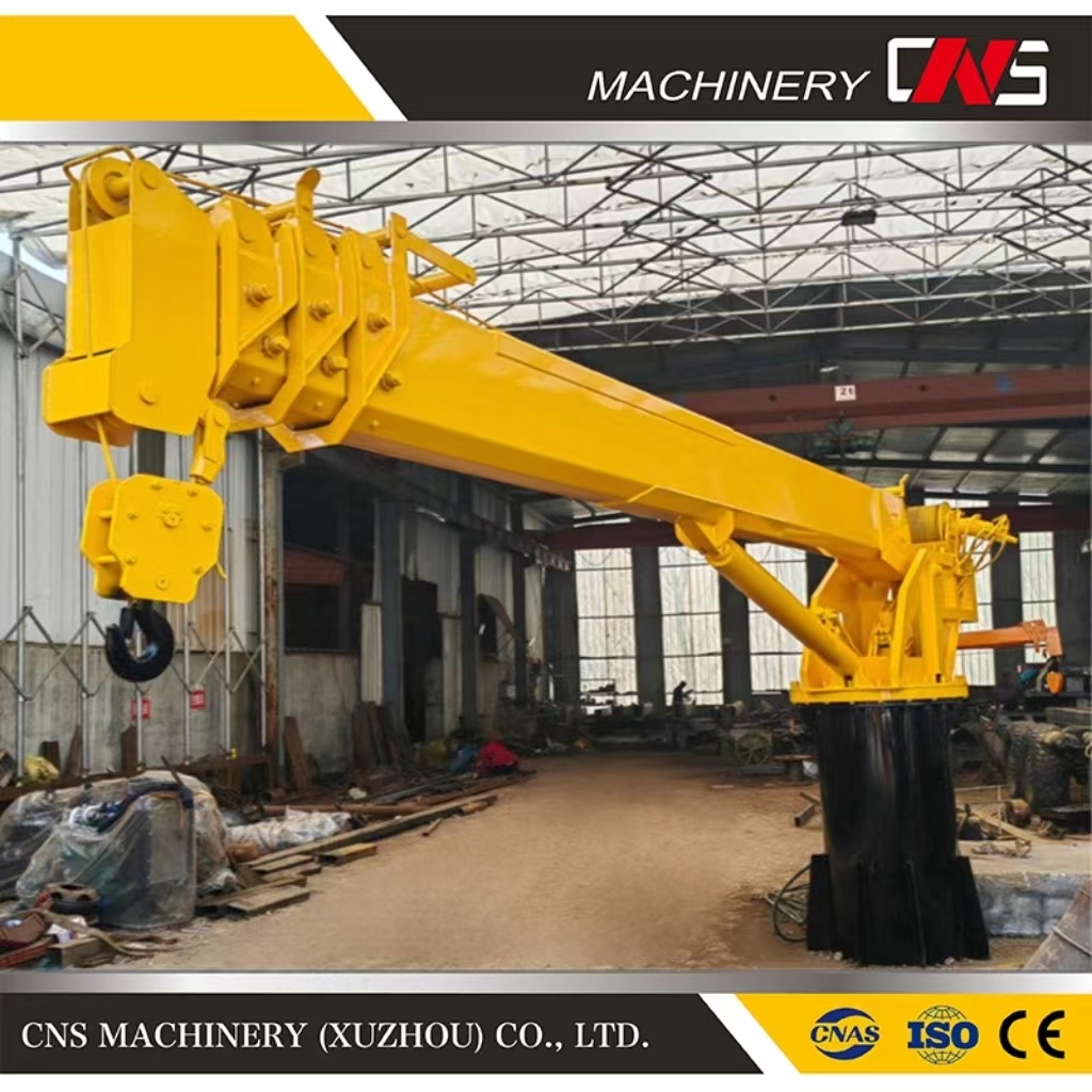 Marine Lifting Yacht Crane Marine Hydraulic Crane Marine 4 Ton Hydraulic Telescopic Boom Ship Deck Crane