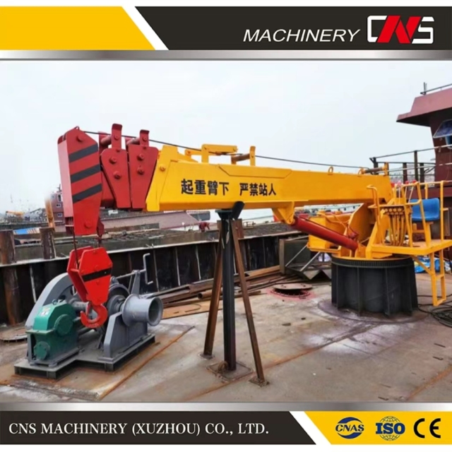 China Manufacturer Hydraulic 4 Ton Telescopic Marine Deck Crane High Quality Ship Used Deck Crane
