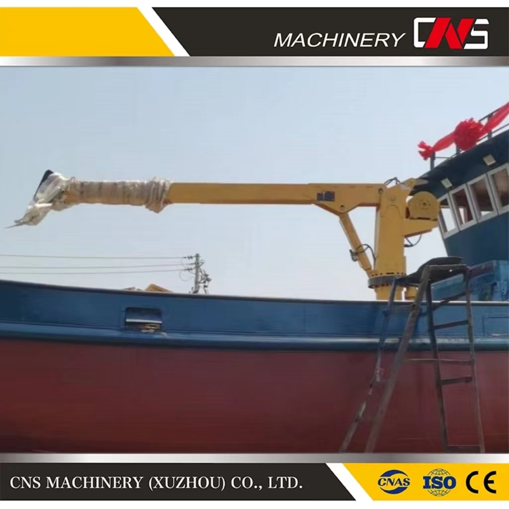Marine Lifting Yacht Crane Marine Hydraulic Crane Marine 4 Ton Hydraulic Telescopic Boom Ship Deck Crane