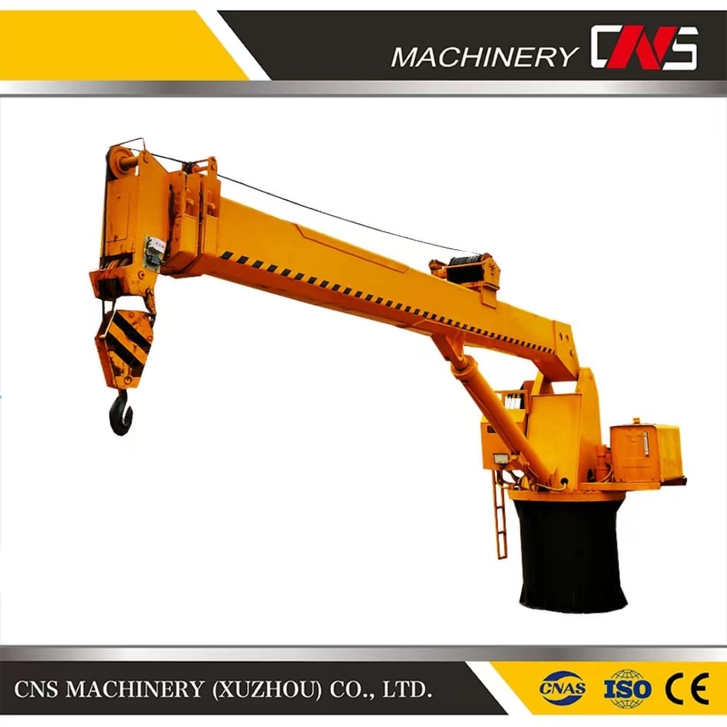 Hot Sale 12 Tons Telescopic Boom Hydraulic Ship Deck Marine Crane High Quality Lifting Ship Crane Low Price