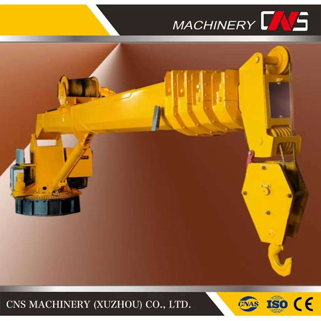 Customized 16 Ton Marine Lifting Equipment Mini Mounted Ship Boat Telescopic Boom Ship Deck Crane