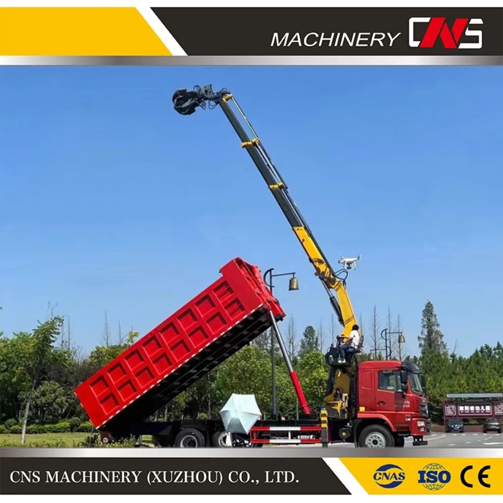 Multi Functional and Efficient Hydraulic Folding Arm 5 Ton Crane with Wood Grapple for Delivering Timber