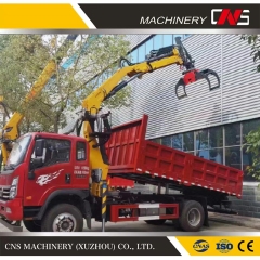 Multi Functional and Efficient Hydraulic Folding Arm 5 Ton Crane with Wood Grapple for Delivering Timber