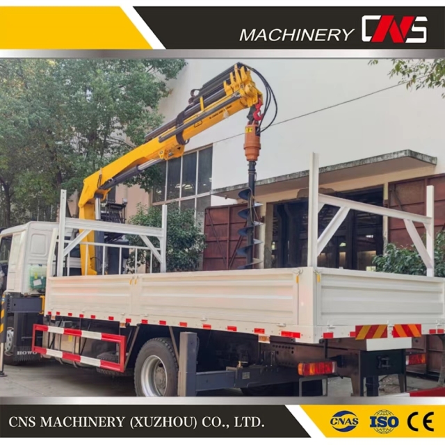 Hot Sale Rotary Drill Pole Crane Gripper Crane Hole Digging Folding Boom Truck Mounted Auger Crane