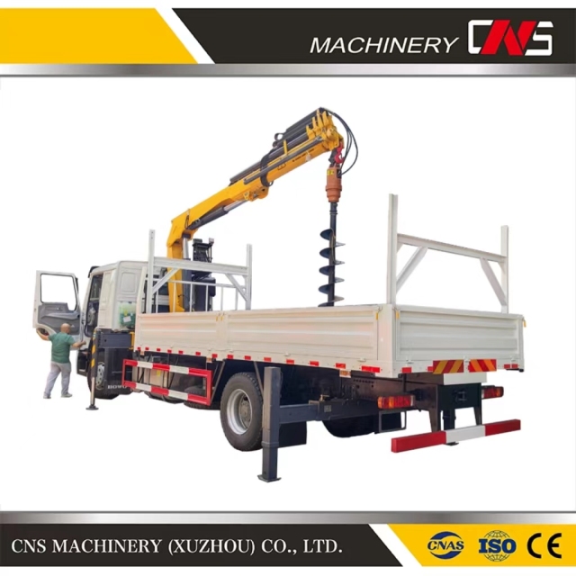 Hot Sale Rotary Drill Pole Crane Gripper Crane Hole Digging Folding Boom Truck Mounted Auger Crane