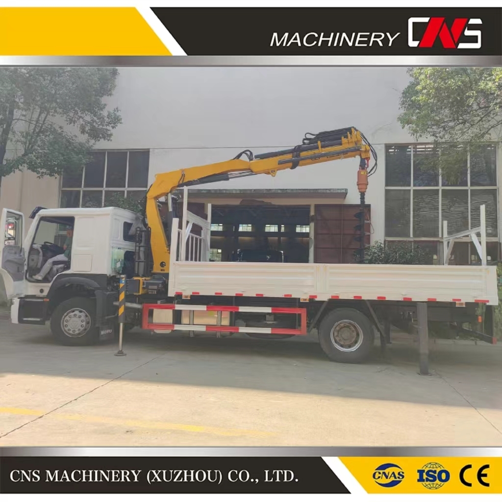 Hot Sale Rotary Drill Pole Crane Gripper Crane Hole Digging Folding Boom Truck Mounted Auger Crane
