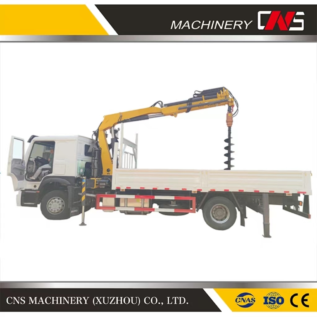 Hot Sale Rotary Drill Pole Crane Gripper Crane Hole Digging Folding Boom Truck Mounted Auger Crane