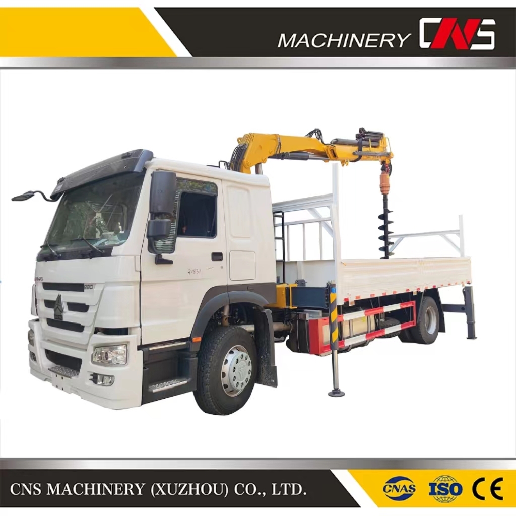Hot Sale China Factory Hydraulic Knuckle Boom 5 Ton 6 Tons Auger Drill Crane High Quality Auger Crane
