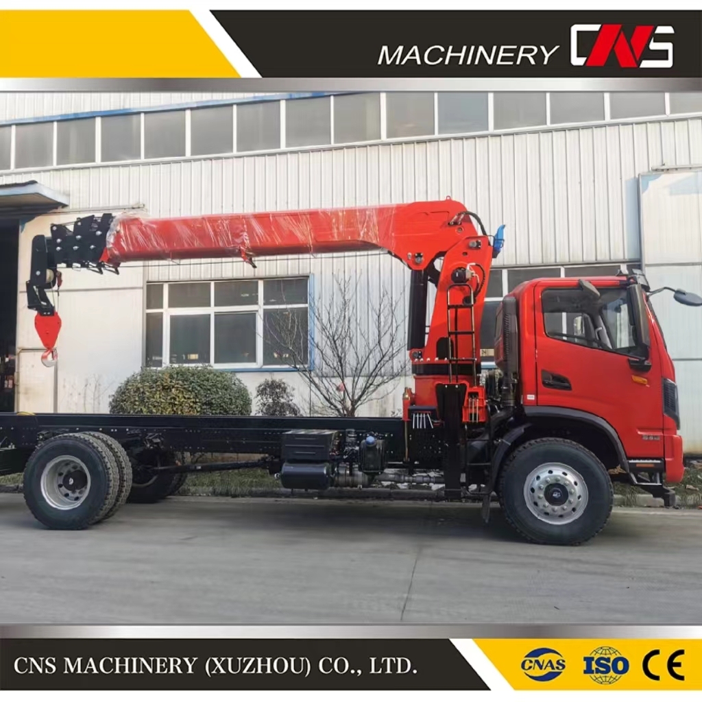 Factory Price 8 Ton Good Condition Telescopic Crane Hydraulic Straight Arm Mobile Cargo Truck Mounted Cranes for Sale