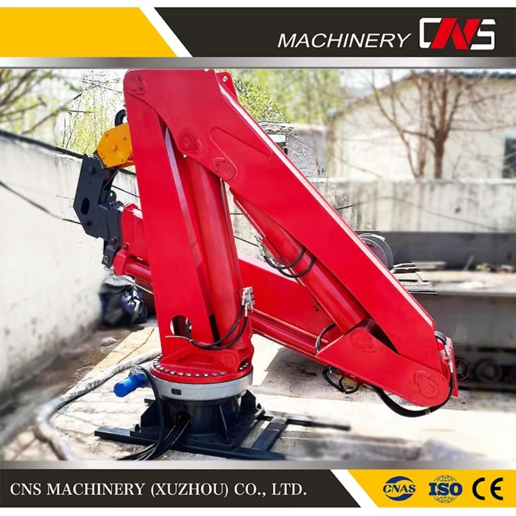 4 Ton Hydraulic Marine Ship Boat Harbor Folding Arm Crane High Quality Floating Barge Knuckle Boom Ship Deck Crane