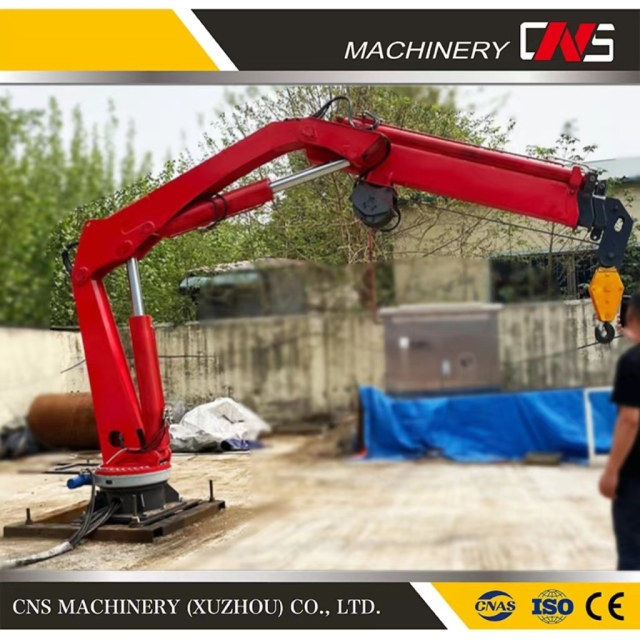 China Supplier Knuckle Boom Marine Crane Cargo Barge Ship Deck Hydraulic Lifting Crane Good Prices for Hot Sale