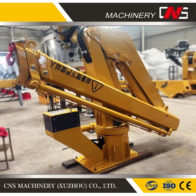 4 Ton Hydraulic Marine Ship Boat Harbor Folding Arm Crane High Quality Floating Barge Knuckle Boom Ship Deck Crane