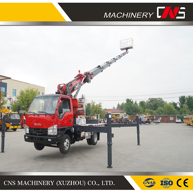 Hot Selling Folding Arm Support Leg Mounted Truck Aerial Work Platform Cherry Picker Crane Truck Available for Sale