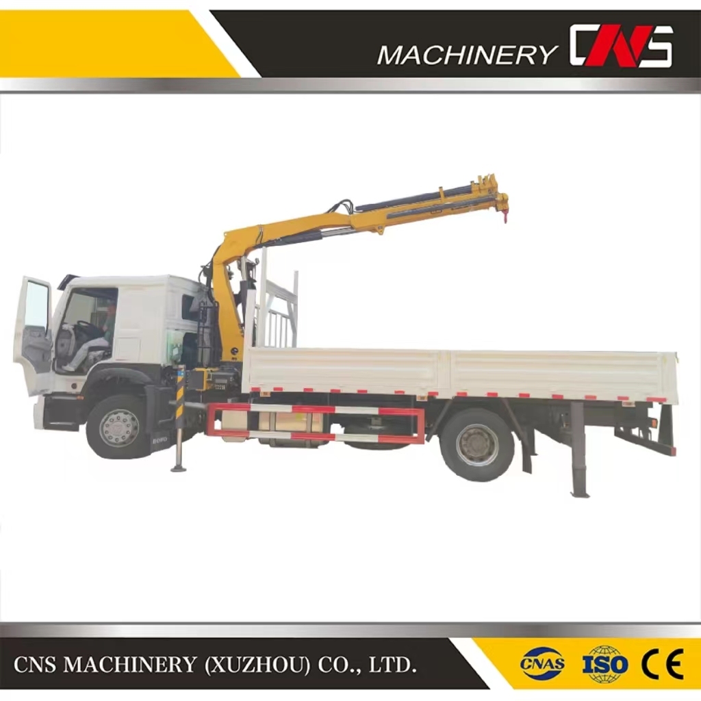 Powerful Lift Machine 8 Ton Knuckle Boom Lifting Crane Remote Control Folding Boom Truck Mounted Crane