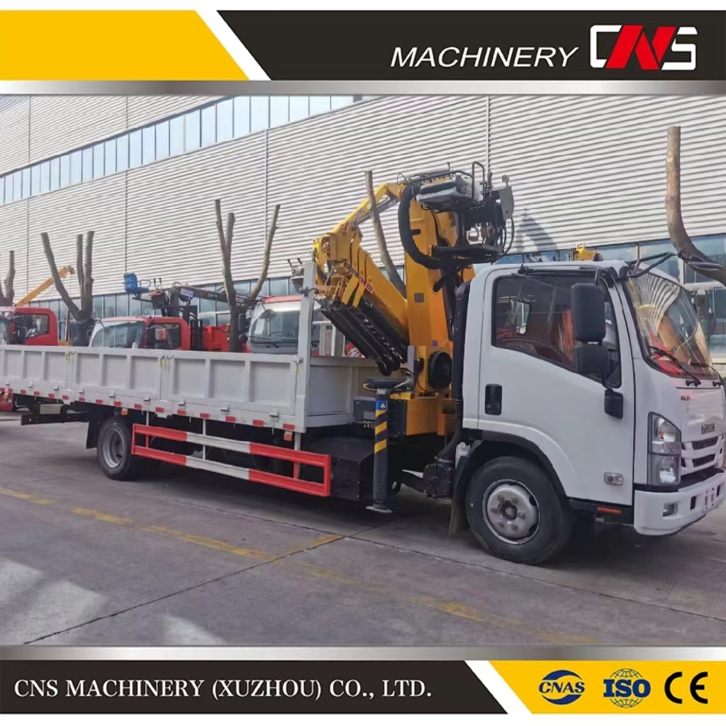 Powerful Lift Machine 8 Ton Knuckle Boom Lifting Crane Remote Control Folding Boom Truck Mounted Crane