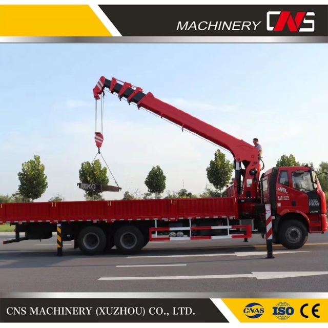 Made in China Hydraulic Pump Manipulator Bed Lift Cargo 12ton Telescopic Boom Truck Crane with CE Certified