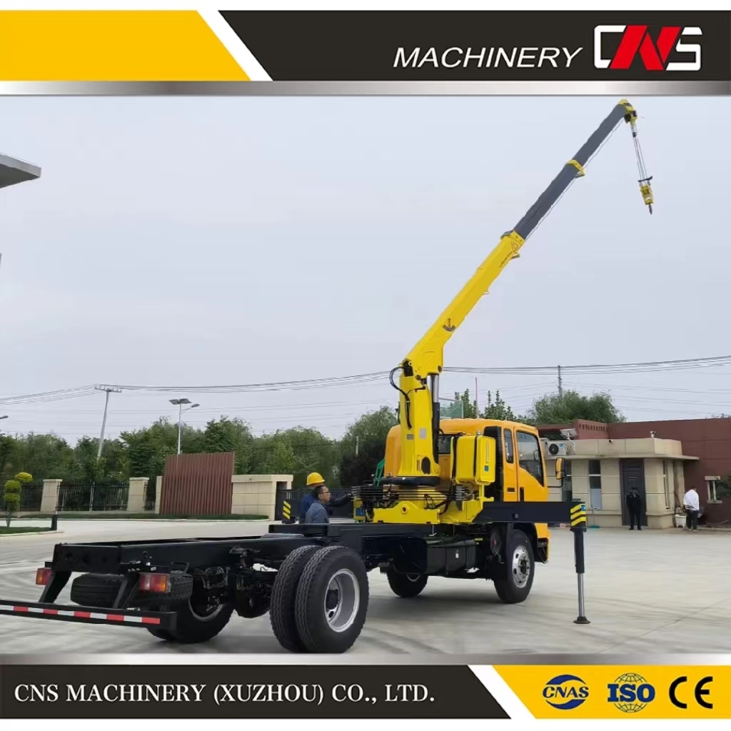 Xuzhou China Engineering Machinery Cluster Center 5 Ton Hydraulic Straight Arm Telescopic New Lifting Boom Truck Crane