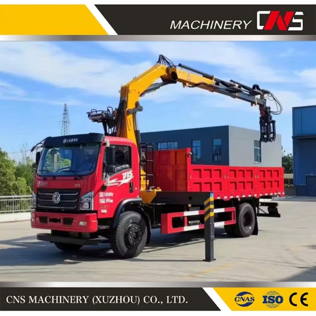 China Factory Grab Small Folding Boom Truck Mounted Lifting Crane Equipment High Quality Grapple Crane