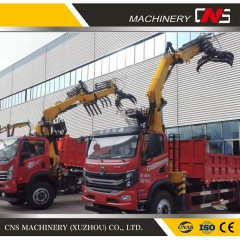 China Factory Grab Small Folding Boom Truck Mounted Lifting Crane Equipment High Quality Grapple Crane