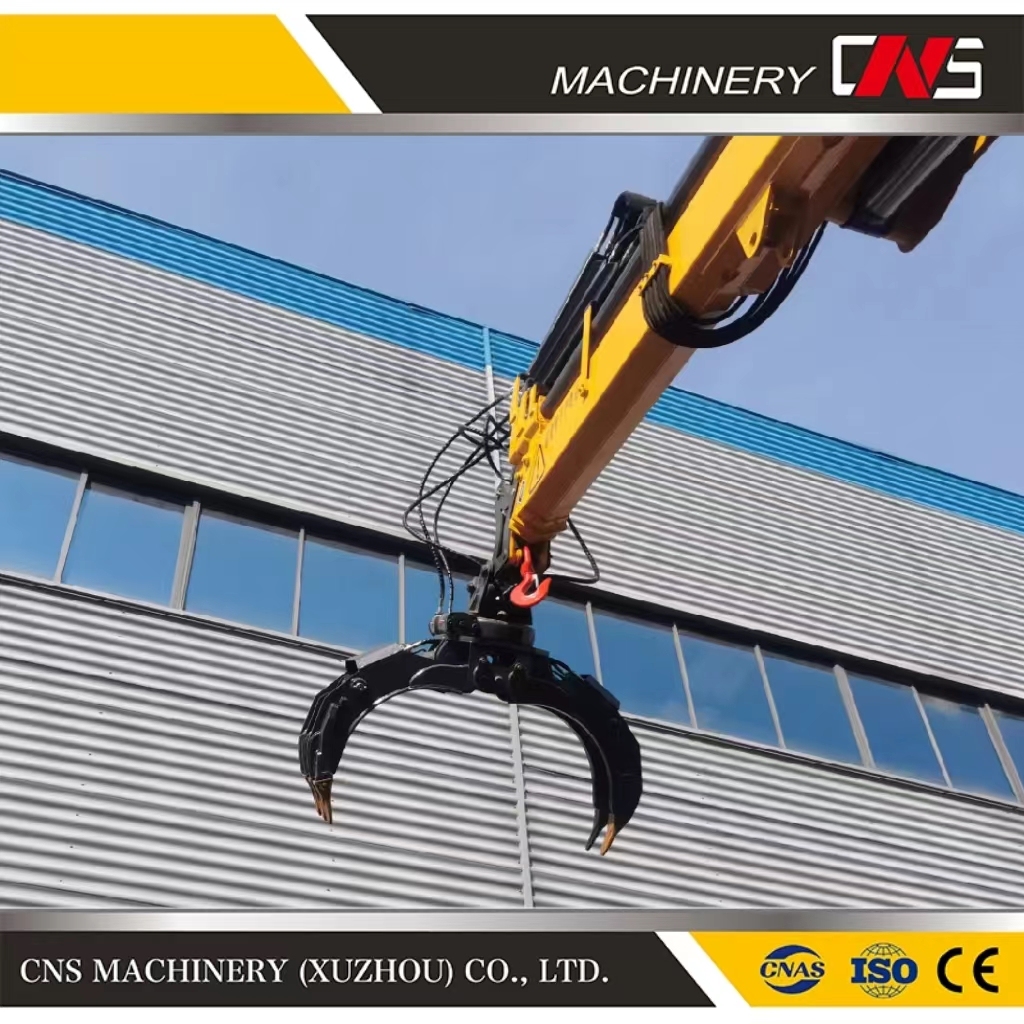 China Factory Grab Small Folding Boom Truck Mounted Lifting Crane Equipment High Quality Grapple Crane