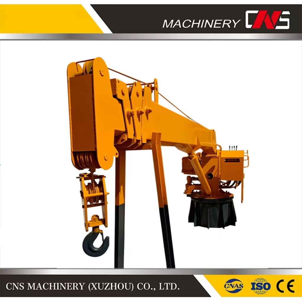 360 Degree 16 Ton Fish Marine Crane Ship Electric Hydraulic Telescopic Boom Ship Deck Crane for Sale