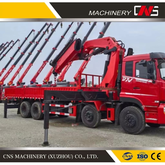 Factory Supply Cargo Truck 25 Ton Hydraulic Knuckle Boom Crane High Quality Folding Arm Truck Crane for Sale