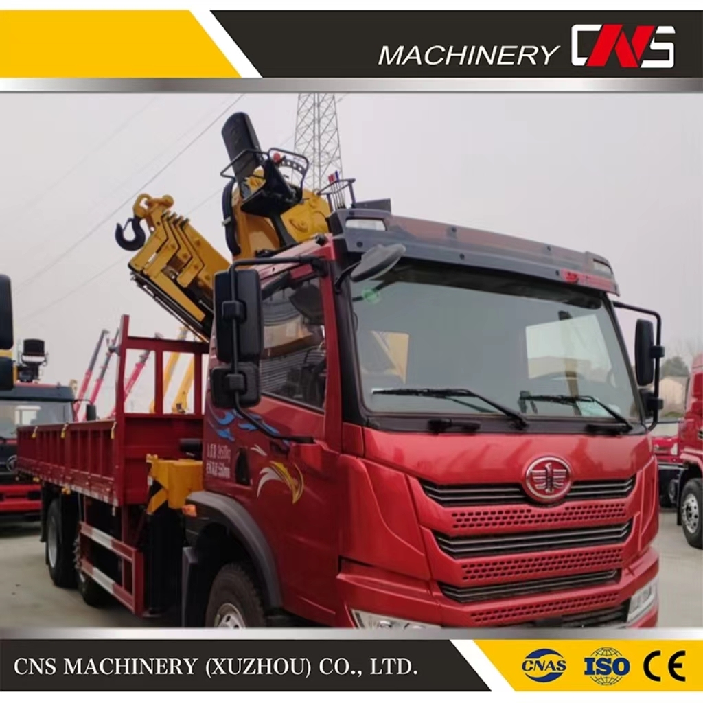 Hydraulic Knuckle Boom Articulated Self Loading 6.3 Ton Dump Tipper Truck Crane Folding Arms Truck Mounted Crane