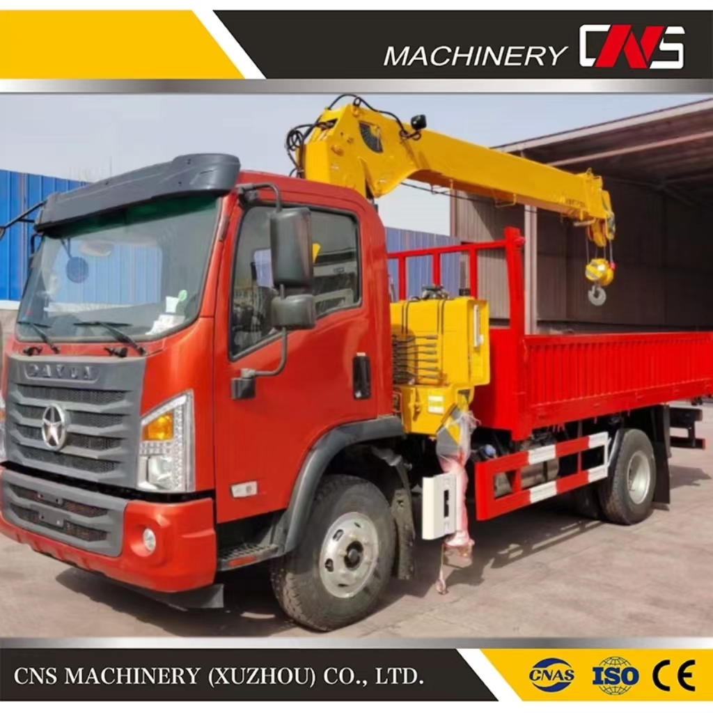 Made in China Lifting Equipment Machinery 5 Tons Telescopic Boom Truck Mounted Crane Hydraulic Straight Arm Mobile Crane