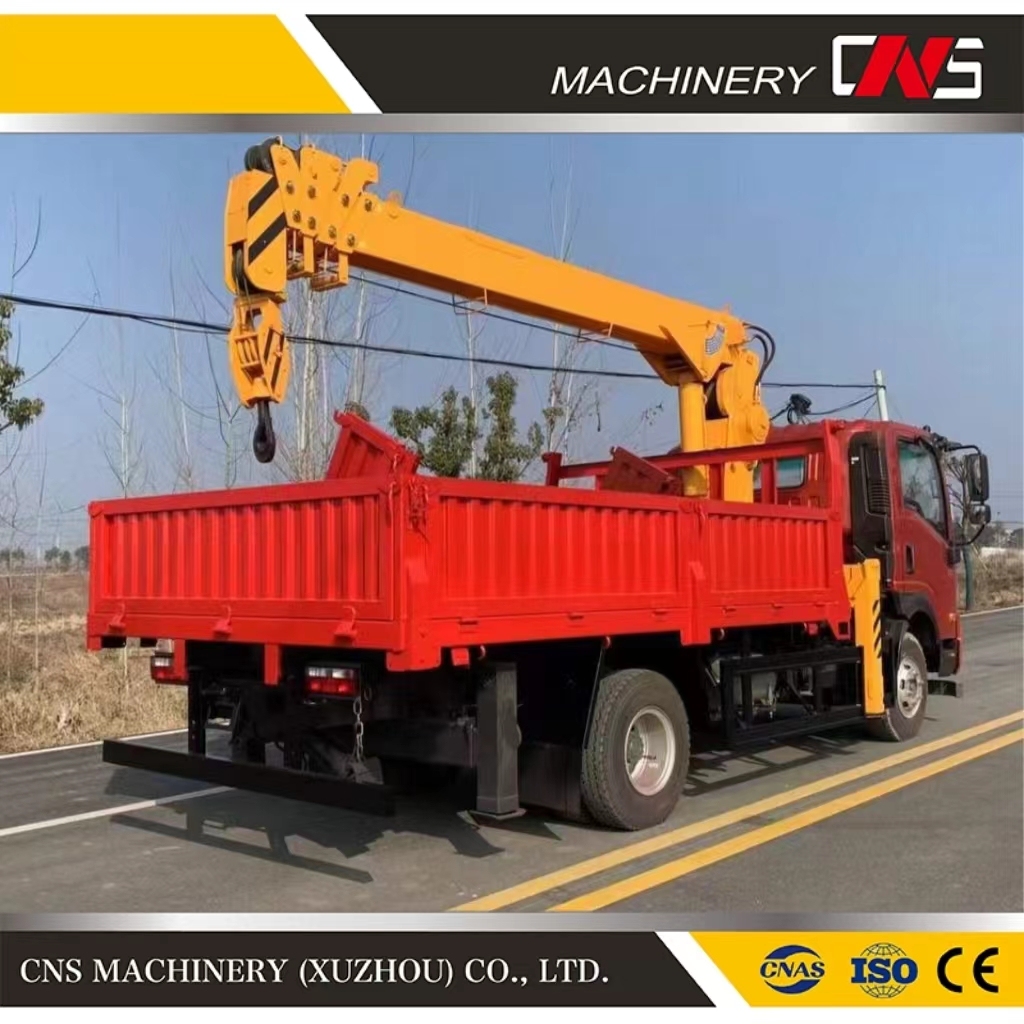 Made in China Lifting Equipment Machinery 5 Tons Telescopic Boom Truck Mounted Crane Hydraulic Straight Arm Mobile Crane