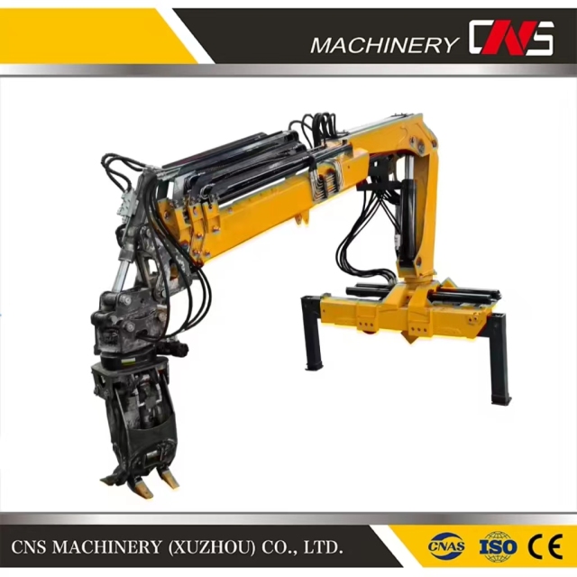 China Brand Log Grapple Truck Crane High Quality Utility Truck Lifting Cranes Manipulator Knuckle Boom Hydraulic Crane