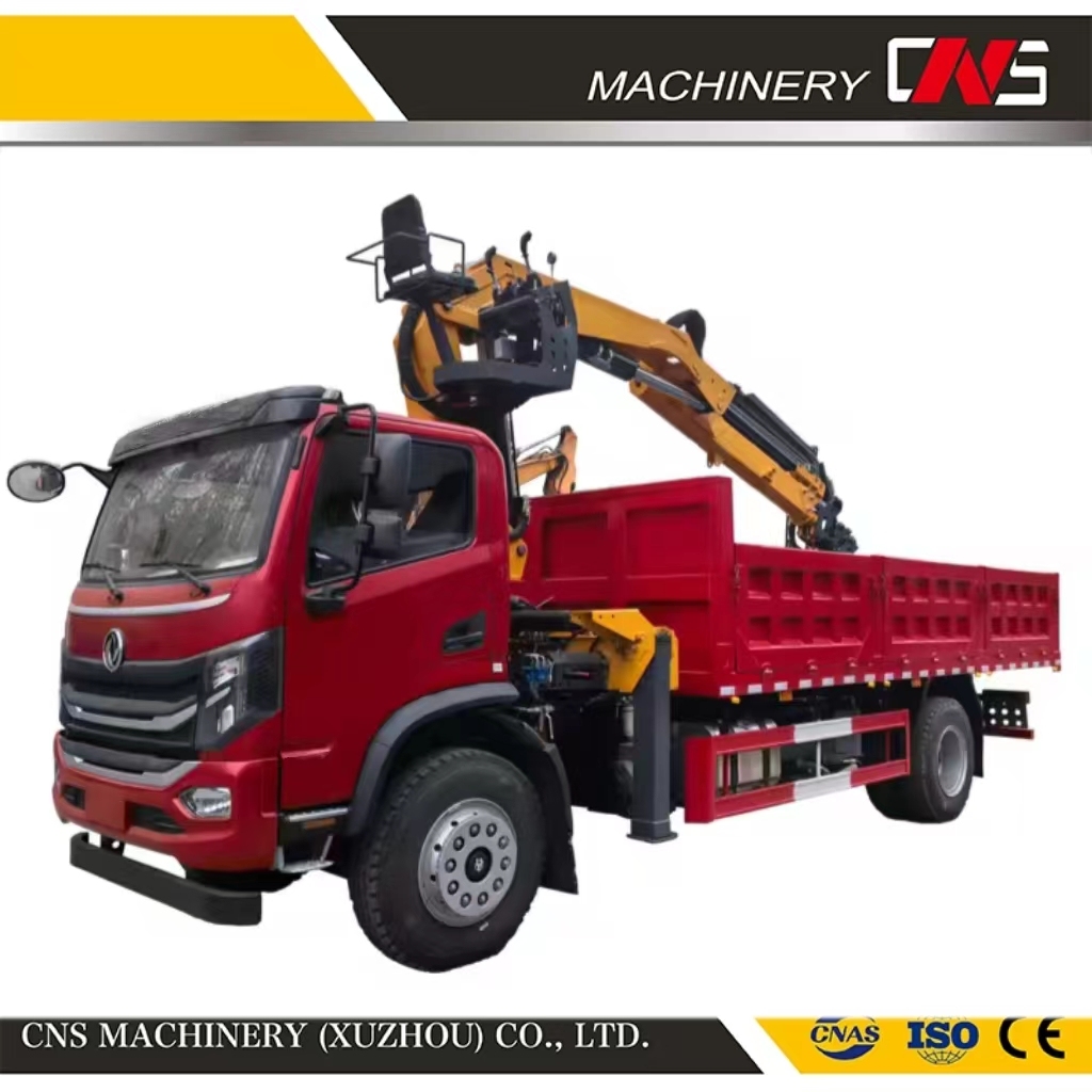 Good Quality Heavy Duty Wood Grapple Truck Knuckle Boom Lifting Crane Truck Mounted Mobile Crane