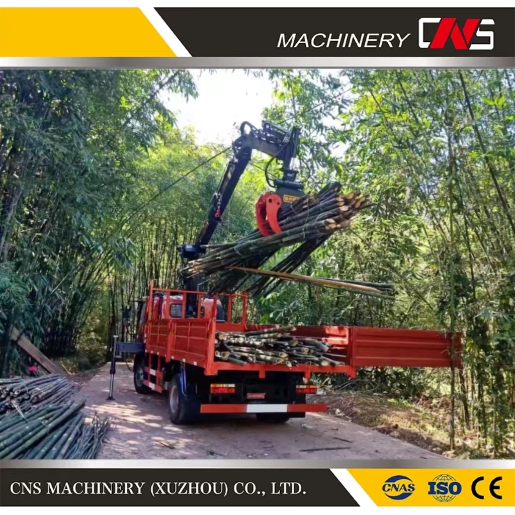 Good Quality Heavy Duty Wood Grapple Truck Knuckle Boom Lifting Crane Truck Mounted Mobile Crane