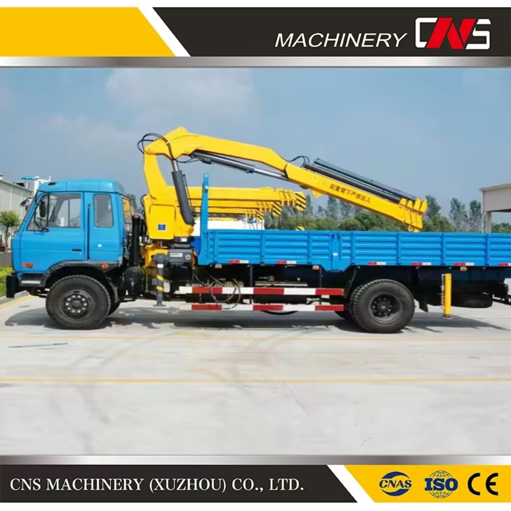 Chinese Manufacturer Folding Arm Truck Mounted Crane 6.3 Ton Hydraulic Knuckle Boom Mobile Cargo Truck Crane