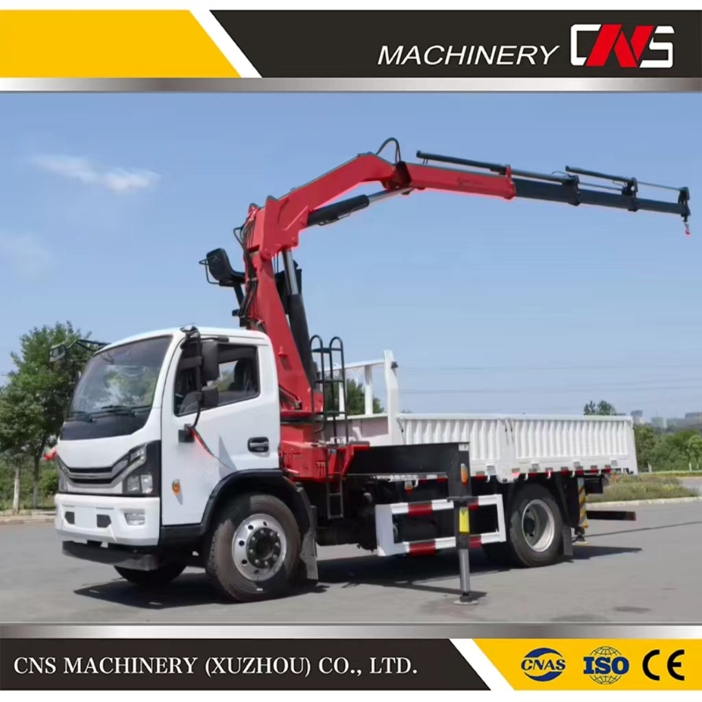 China Manufacturers Export 6.3 Tons Folding Arm Truck Mounted Crane Customized Knuckle Boom Cargo Crane