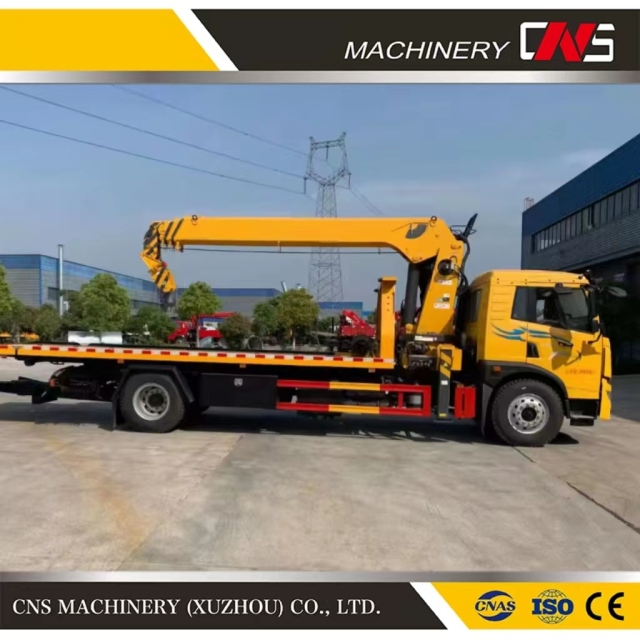 8 Ton Hydraulic Telescopic Straight Boom Mounted Lorry Tow Truck Crane Lifting Machine Remote Control Truck Mounted Crane