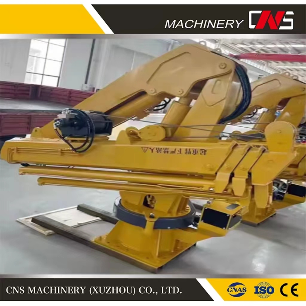 Ship Use Marine Deck Crane CCS Certificate Knuckled Boom Deck Crane 5 Ton Hydraulic Offshore Pedestal Crane