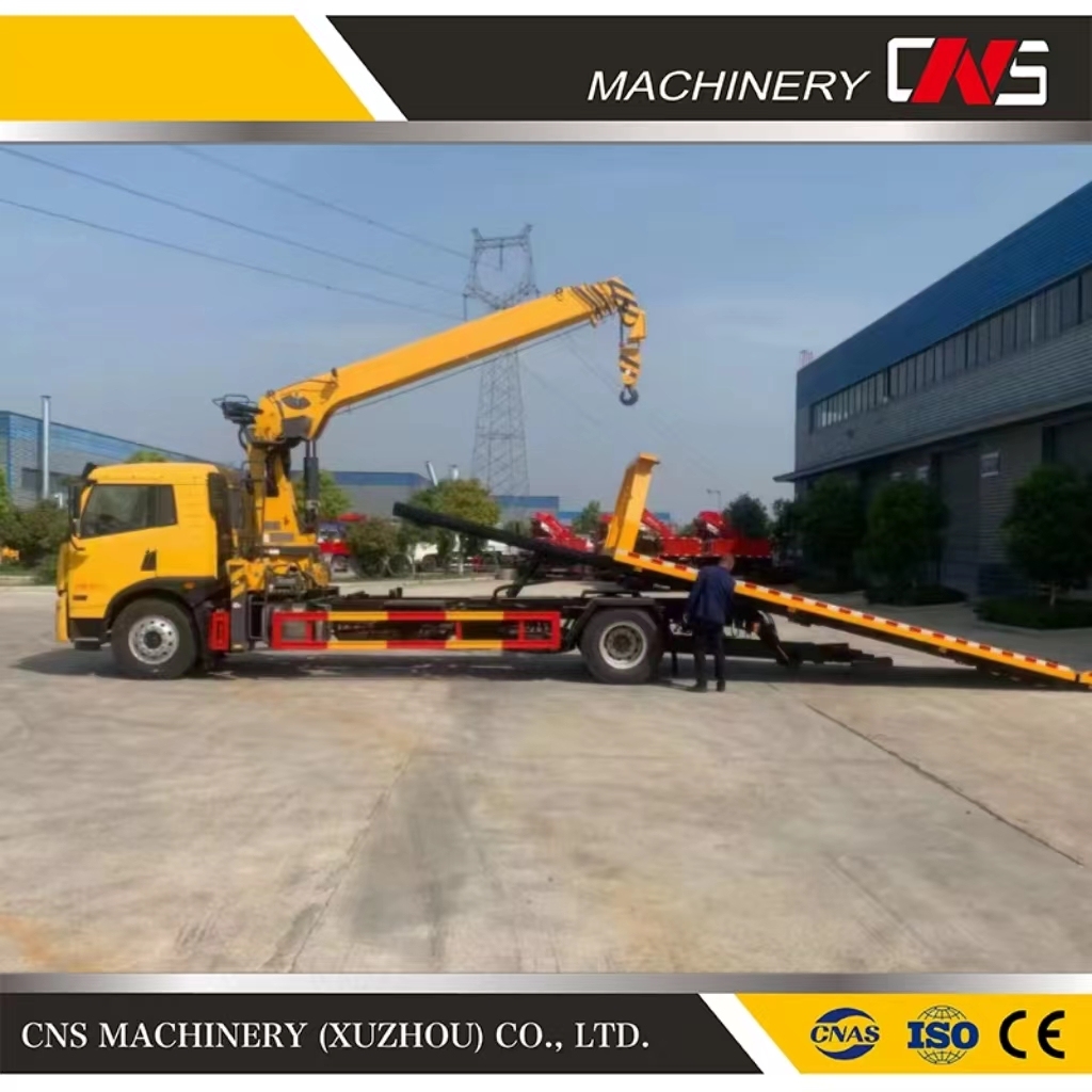 8 Ton Hydraulic Telescopic Straight Boom Mounted Lorry Tow Truck Crane Lifting Machine Remote Control Truck Mounted Crane