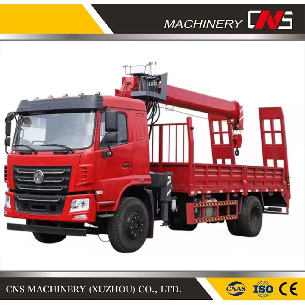 8 Ton Hydraulic Telescopic Straight Boom Mounted Lorry Tow Truck Crane Lifting Machine Remote Control Truck Mounted Crane