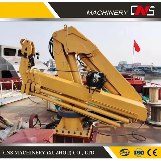 Ship Use Marine Deck Crane CCS Certificate Knuckled Boom Deck Crane 5 Ton Hydraulic Offshore Pedestal Crane