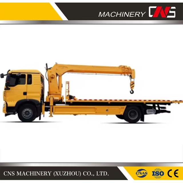 8 Ton Hydraulic Telescopic Straight Boom Mounted Lorry Tow Truck Crane Lifting Machine Remote Control Truck Mounted Crane