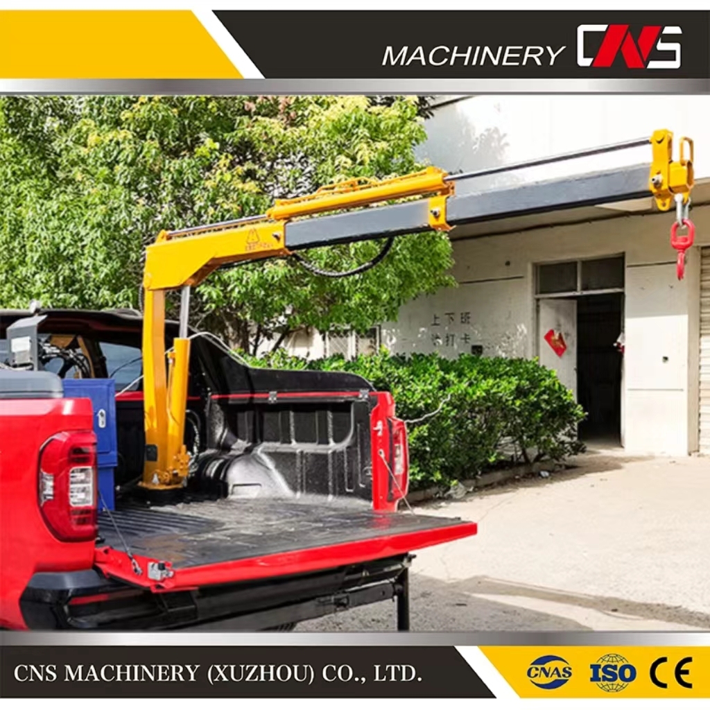 Chinese Supplier Small Car Bed Telescopic Jib Arm Load Lift Boom Mini Hydraulic Pickup Truck Mounted Crane