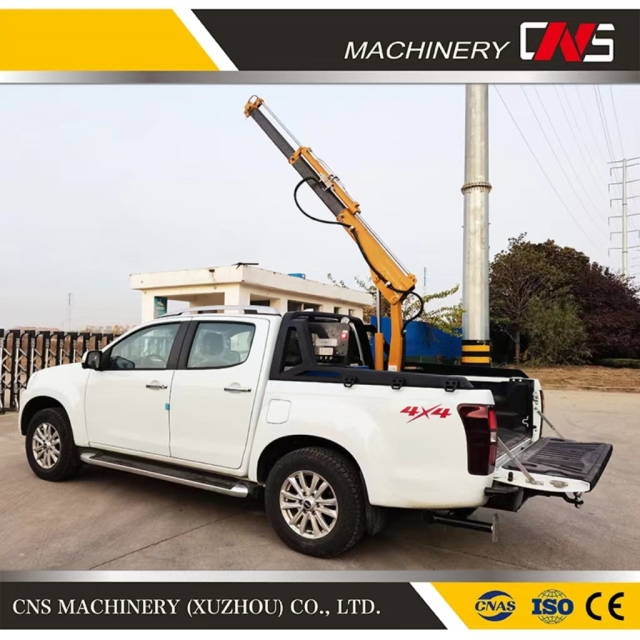 China Made Mini Pickup Electric Folding Arm New Truck Crane Hydraulic Pickup Truck Lifting Construction Equipment Pickup Crane