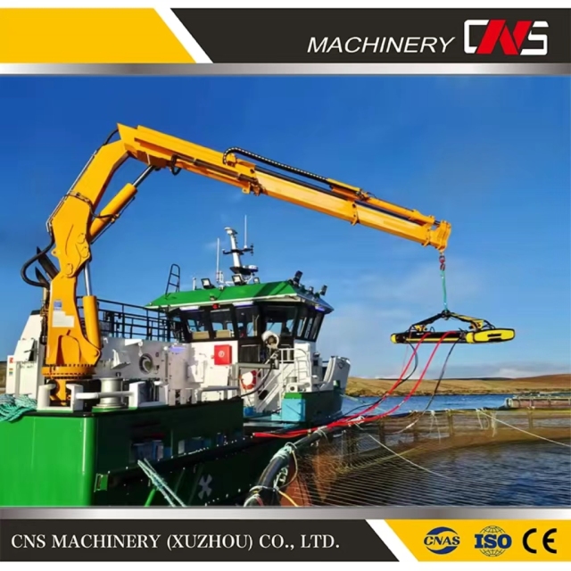 High Performance Knuckle Boom Ship Deck Crane Hydraulic 8 Ton Marine Crane with CE Capacity Certificate