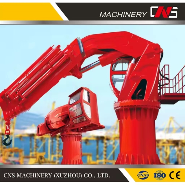 High Performance Knuckle Boom Ship Deck Crane Hydraulic 8 Ton Marine Crane with CE Capacity Certificate