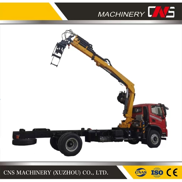 2024 New Forest and Farm Machinery High Lifting Capacity Hydraulic Timber Log Crane with Grapple for Truck