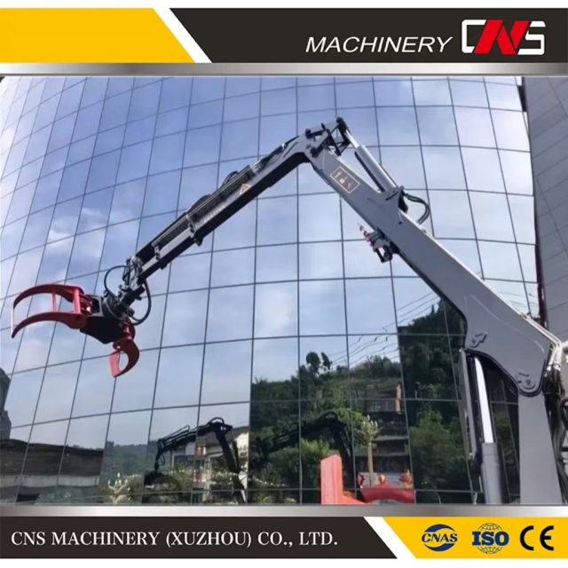 Chinese Brand Big Tonnage Hydraulic Timber Truck Crane Wood Log Grapple Crane High Lifting Capacity with Remote Control