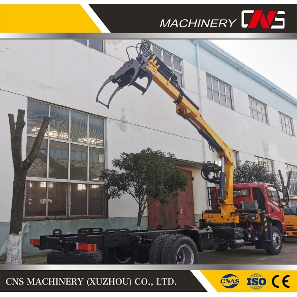 2024 New Forest and Farm Machinery High Lifting Capacity Hydraulic Timber Log Crane with Grapple for Truck