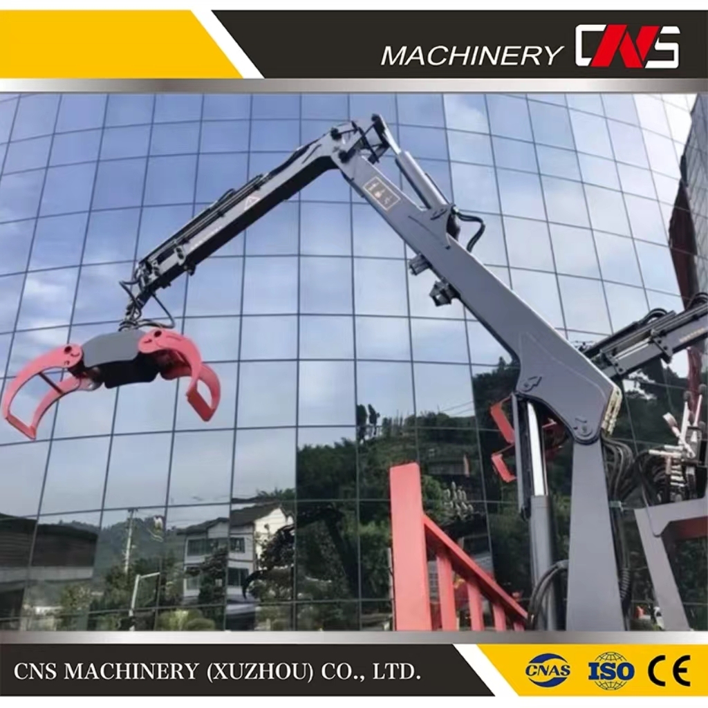2024 New Forest and Farm Machinery High Lifting Capacity Hydraulic Timber Log Crane with Grapple for Truck